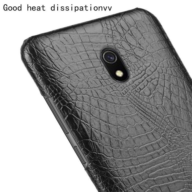 Crocodile Texture PU Leather Coated PC Phone Shell Casing for Xiaomi Redmi 8A - Black-5