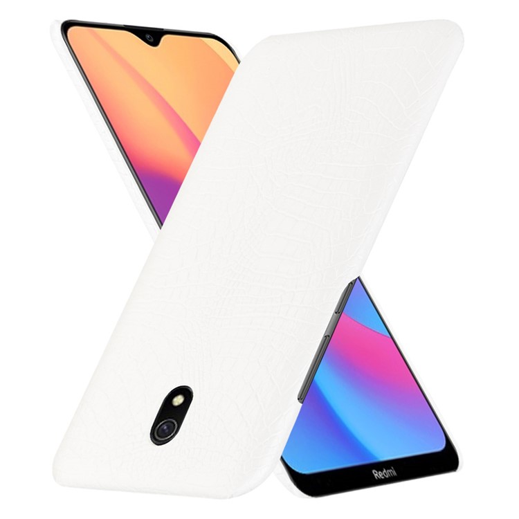 Crocodile Texture PU Leather Coated PC Phone Shell Casing for Xiaomi Redmi 8A - White-1