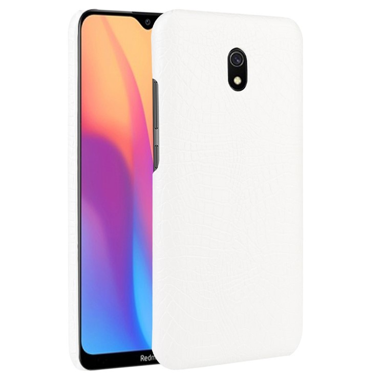 Crocodile Texture PU Leather Coated PC Phone Shell Casing for Xiaomi Redmi 8A - White-2