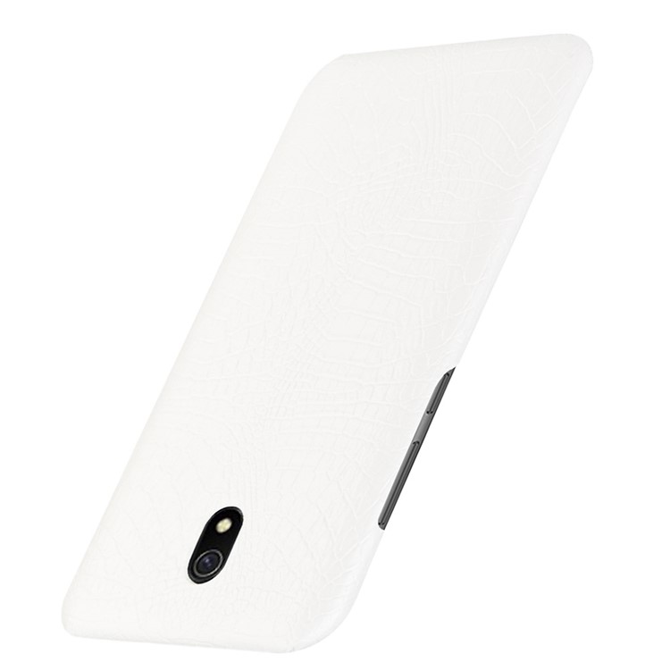 Crocodile Texture PU Leather Coated PC Phone Shell Casing for Xiaomi Redmi 8A - White-3