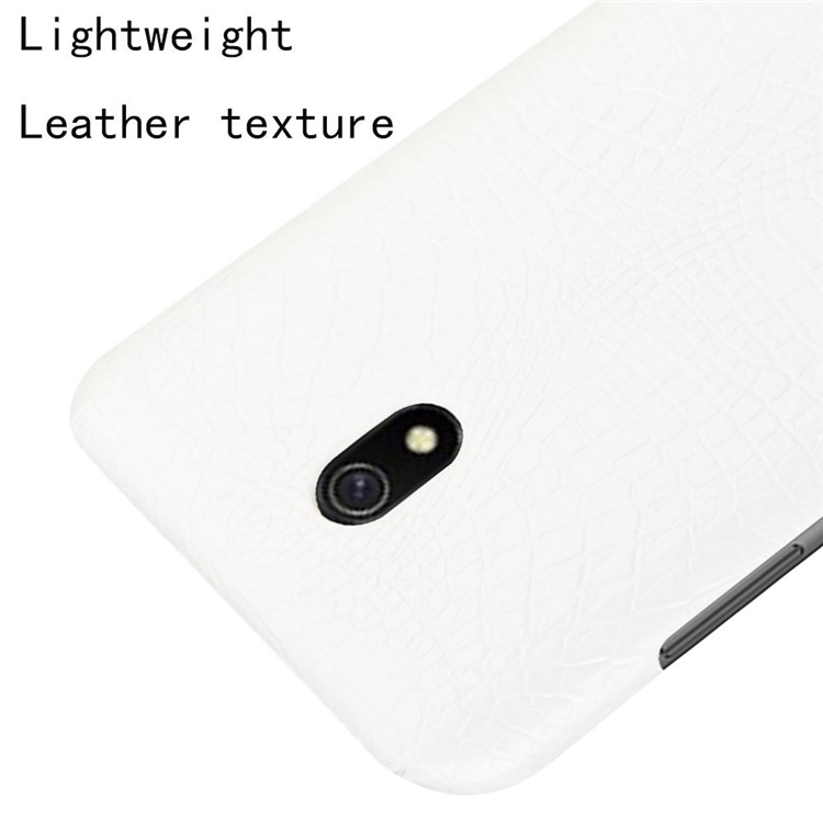 Crocodile Texture PU Leather Coated PC Phone Shell Casing for Xiaomi Redmi 8A - White-4
