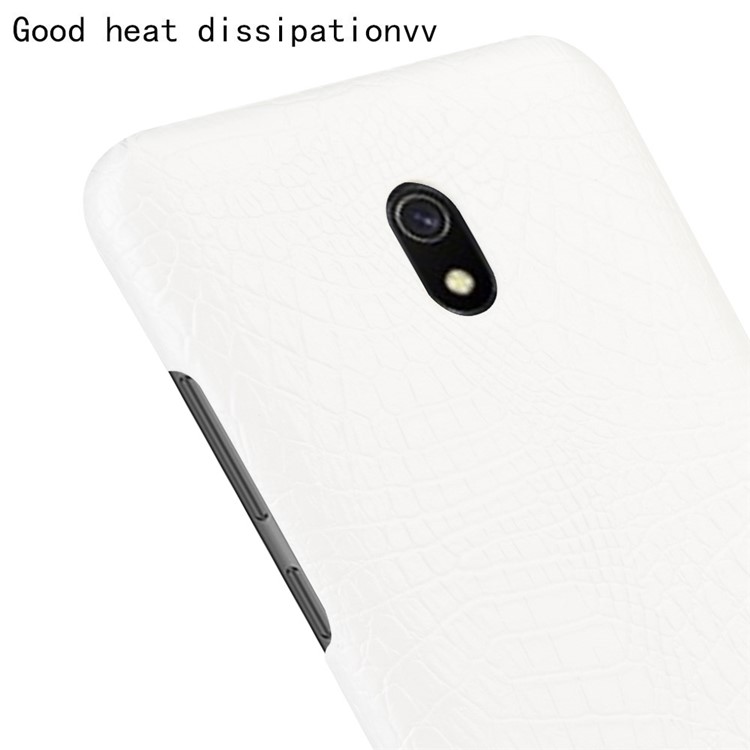 Crocodile Texture PU Leather Coated PC Phone Shell Casing for Xiaomi Redmi 8A - White-5