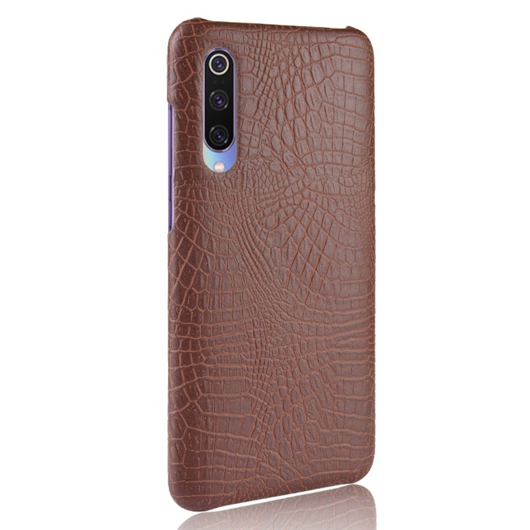Crocodile Skin PU Leather Coated Hard PC Case Phone Shell for Xiaomi Mi 9 Pro/Mi 9 Pro 5G - Brown-3