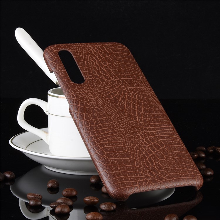 Crocodile Skin PU Leather Coated Hard PC Case Phone Shell for Xiaomi Mi 9 Pro/Mi 9 Pro 5G - Brown-4