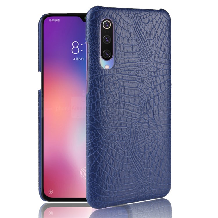 Crocodile Skin PU Leather Coated Hard PC Case Phone Shell for Xiaomi Mi 9 Pro/Mi 9 Pro 5G - Dark Blue-1