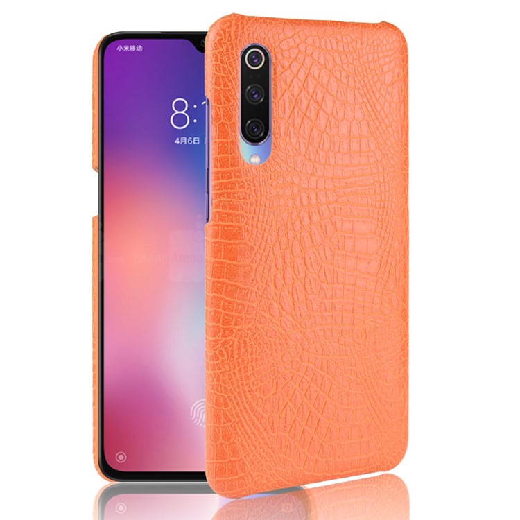 Crocodile Skin PU Leather Coated Hard PC Case Phone Shell for Xiaomi Mi 9 Pro/Mi 9 Pro 5G - Orange-1