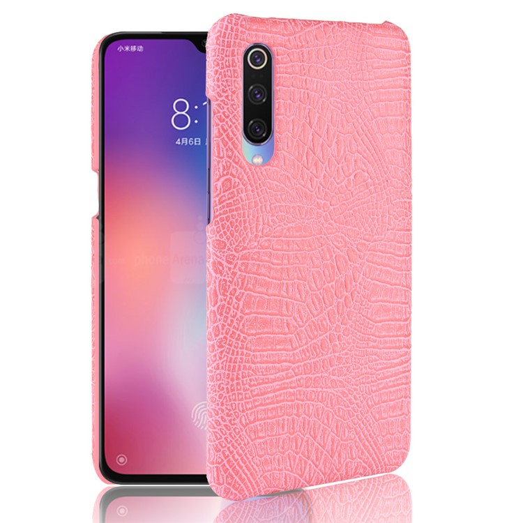 Crocodile Skin PU Leather Coated Hard PC Case Phone Shell for Xiaomi Mi 9 Pro/Mi 9 Pro 5G - Pink-1