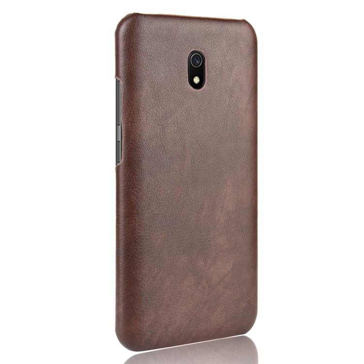 Личите Кожи Кожи С Покрытием Жесткого Корпуса ПК Для Xiaomi Редх 8А - Коричневый-3