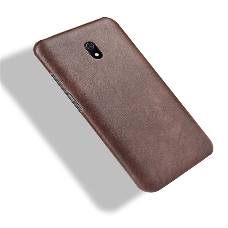 Личите Кожи Кожи С Покрытием Жесткого Корпуса ПК Для Xiaomi Редх 8А - Коричневый-4