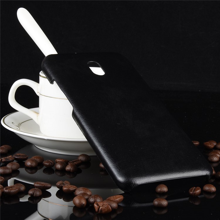 Litchi Skin Leather Coated Hard PC Case for Xiaomi Redmi 8A - Black-5