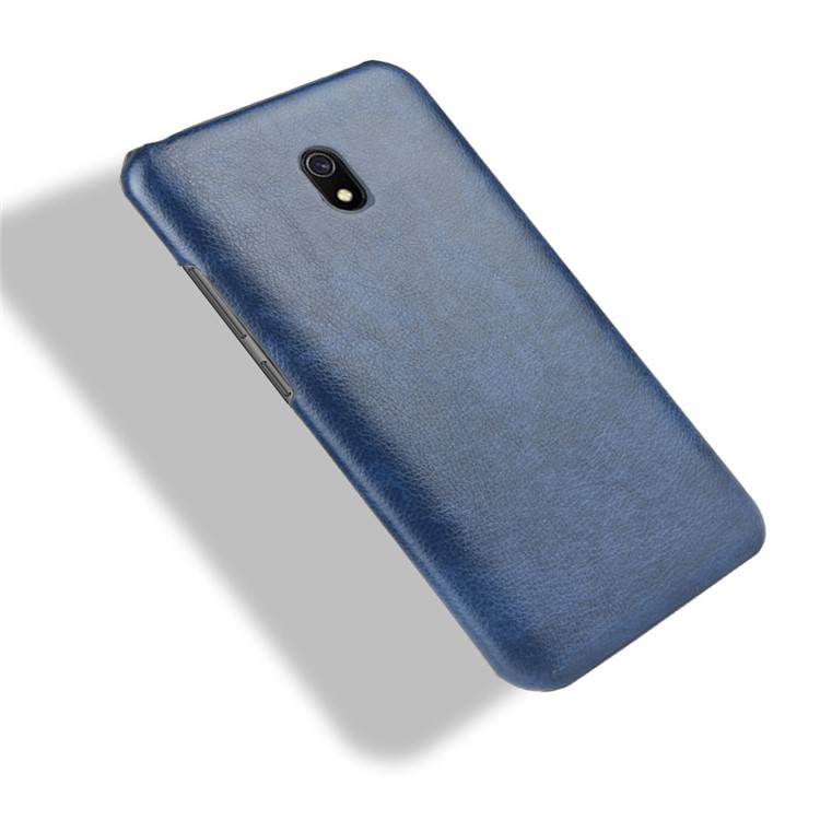 Litchi Skin Leather Coated Hard PC Case for Xiaomi Redmi 8A - Dark Blue-4