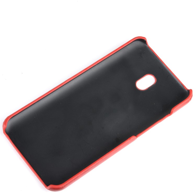 Cuir Peau Litchi Enduit Étui Rigide Pour PC Xiaomi Redmi 8A - Rouge-4