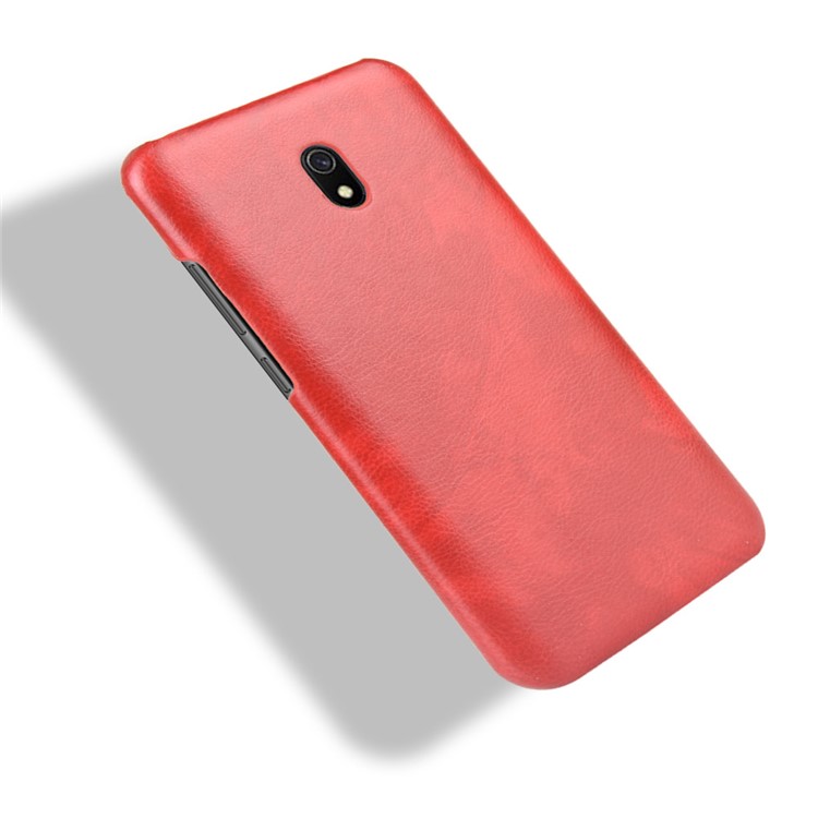 Cuir Peau Litchi Enduit Étui Rigide Pour PC Xiaomi Redmi 8A - Rouge-5