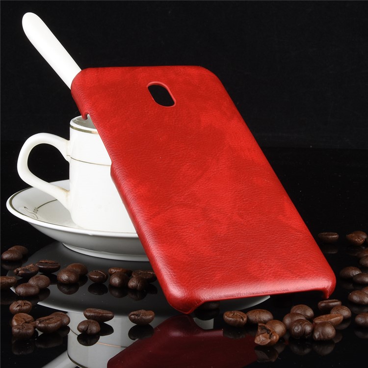 Cuir Peau Litchi Enduit Étui Rigide Pour PC Xiaomi Redmi 8A - Rouge-6
