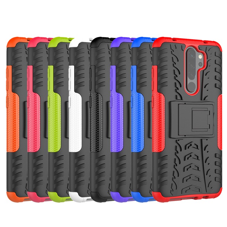 Stylish Dual-layer PC + TPU Casing Cover with Kickstand for Xiaomi Redmi Note 8 Pro - Black-10
