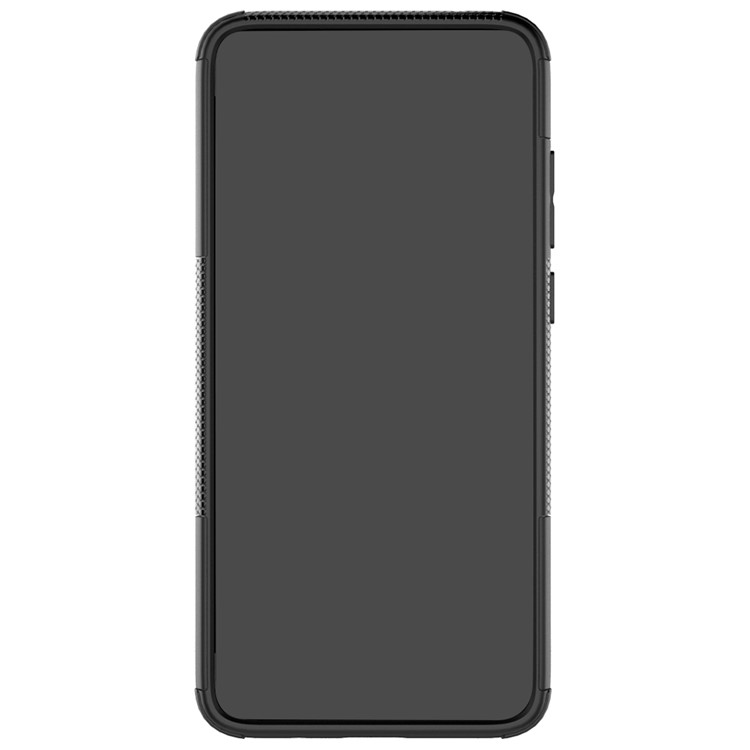 Tampa Elegante de Caixa de Camada Dupla PC + TPU Com Kickstand Para Xiaomi Redmi Note 8 Pro - Preto