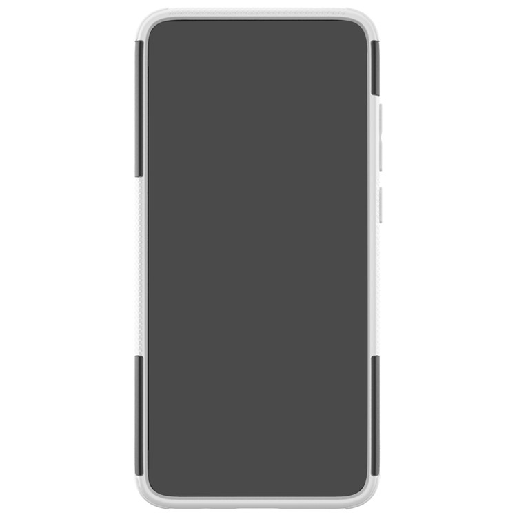 Elegante Cubierta de Carcasa de PC de Doble Capa + TPU Con Kickstand Para Xiaomi Redmi Note 8 Pro - Blanco