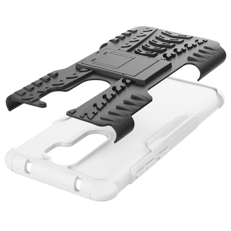 Stylish Dual-layer PC + TPU Casing Cover with Kickstand for Xiaomi Redmi Note 8 Pro - White-8
