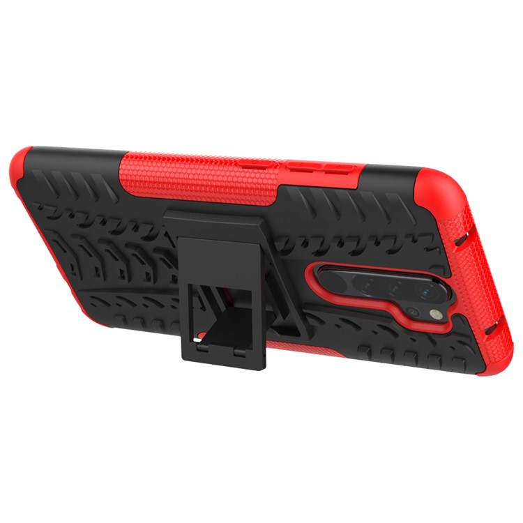 Stylish Dual-layer PC + TPU Casing Cover with Kickstand for Xiaomi Redmi Note 8 Pro - Red-6
