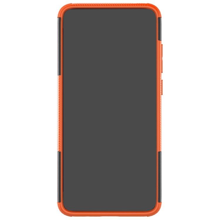 Tampa Elegante de Caixa de Camada Dupla PC + TPU Com Kickstand Para Xiaomi Redmi Note 8 Pro - Laranja