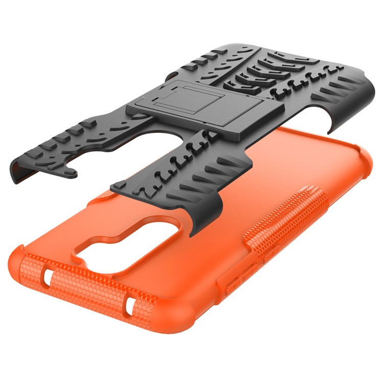 Stylish Dual-layer PC + TPU Casing Cover with Kickstand for Xiaomi Redmi Note 8 Pro - Orange-8