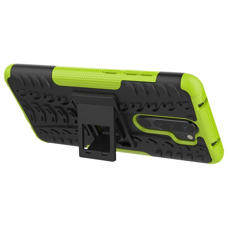 Stylish Dual-layer PC + TPU Casing Cover with Kickstand for Xiaomi Redmi Note 8 Pro - Green-6