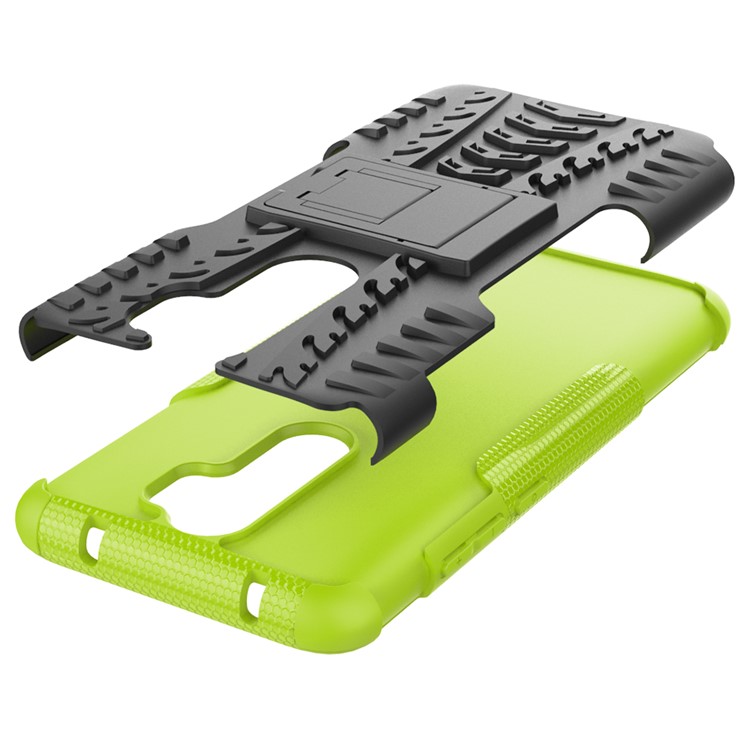 Stylish Dual-layer PC + TPU Casing Cover with Kickstand for Xiaomi Redmi Note 8 Pro - Green-8