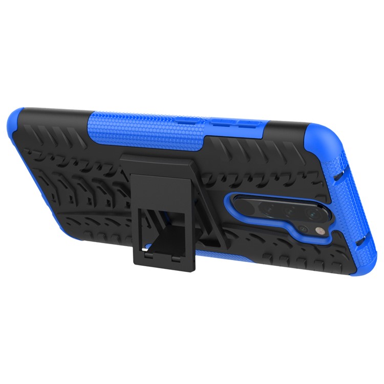 Stylish Dual-layer PC + TPU Casing Cover with Kickstand for Xiaomi Redmi Note 8 Pro - Blue-6