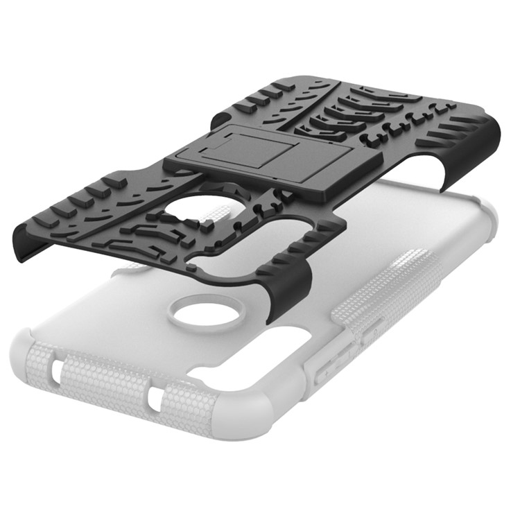 Cool Tyre Hybrid PC + TPU Cover Shell with Kickstand for Xiaomi Redmi Note 8 - White-8