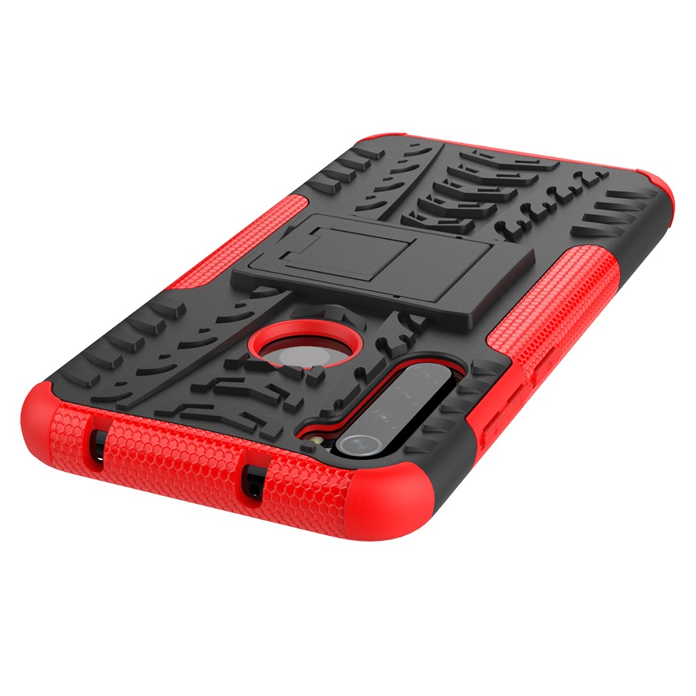Cool Tyre Hybrid PC + TPU Cover Shell with Kickstand for Xiaomi Redmi Note 8 - Red-6