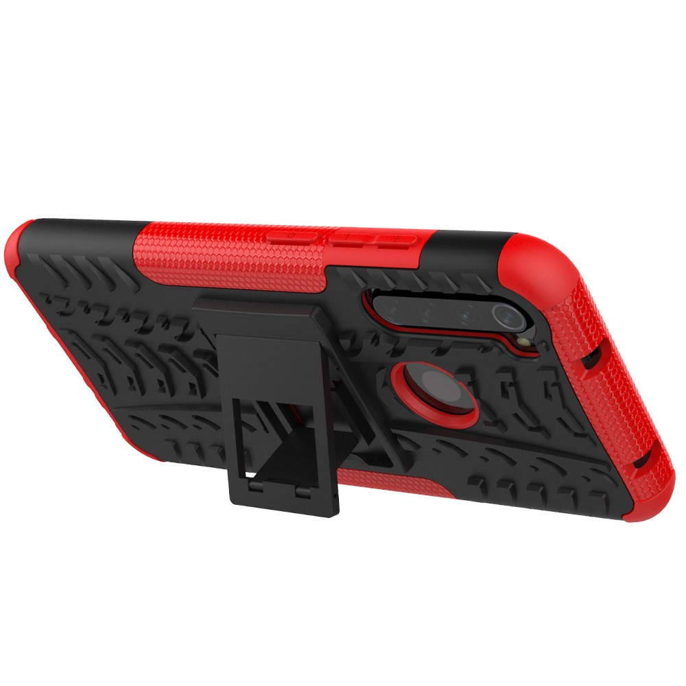 Cool Tyre Hybrid PC + TPU Cover Shell with Kickstand for Xiaomi Redmi Note 8 - Red-7