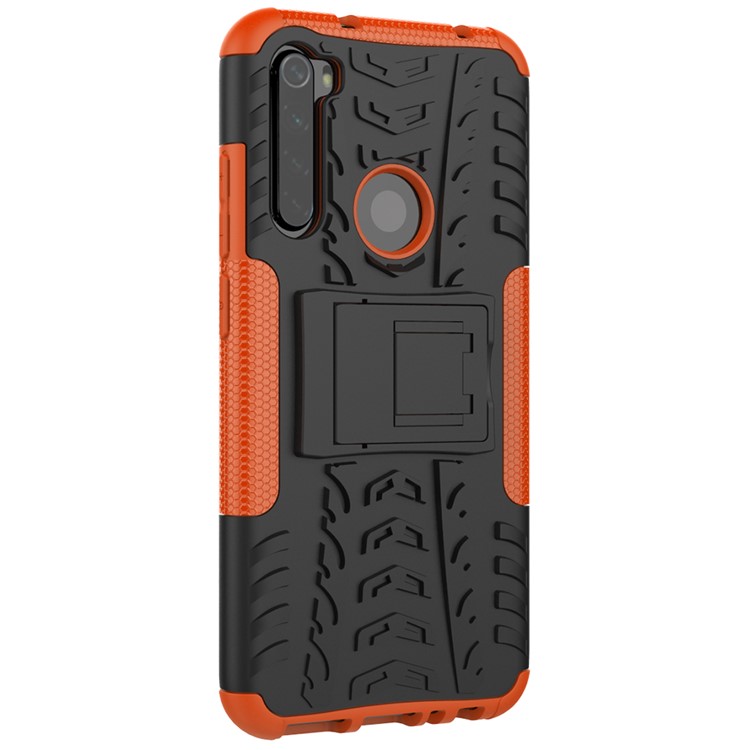 Cool Tyre Hybrid PC + TPU Cover Shell with Kickstand for Xiaomi Redmi Note 8 - Orange-5