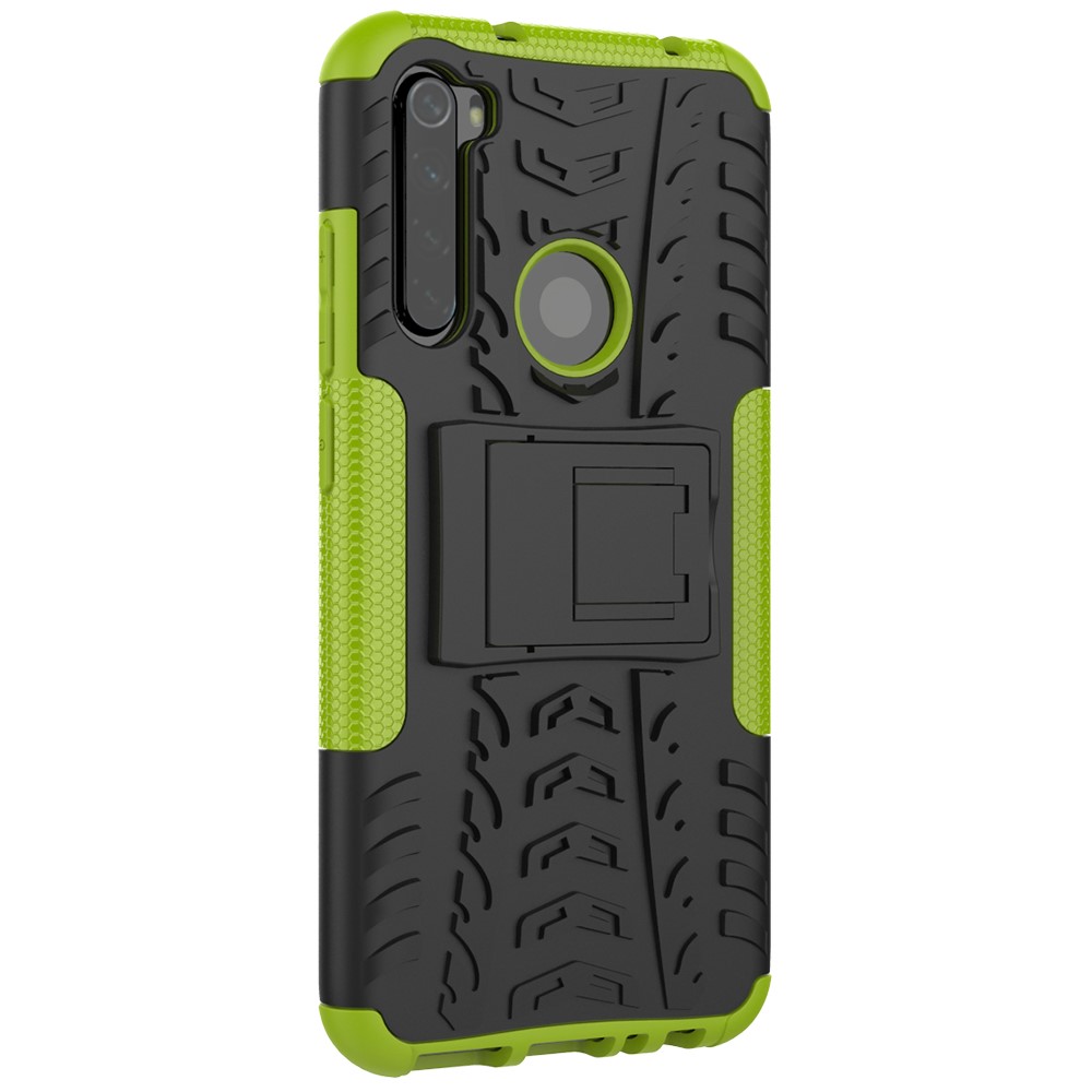 Cool Tire Hybrid PC + TPU Cover Shell с Кипкой Для Xiaomi Redmi Note 8 - Зеленый-5