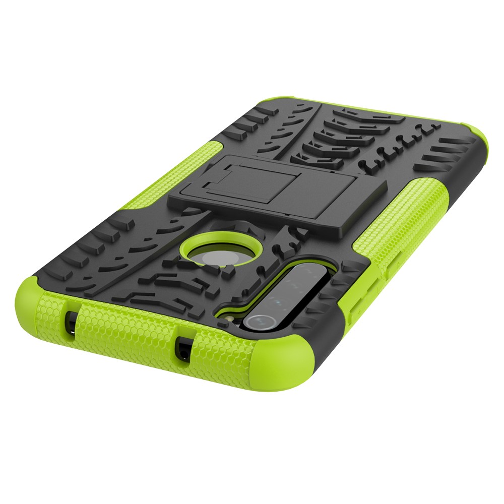 Cool Tyre Hybrid PC + TPU Cover Shell with Kickstand for Xiaomi Redmi Note 8 - Green-6