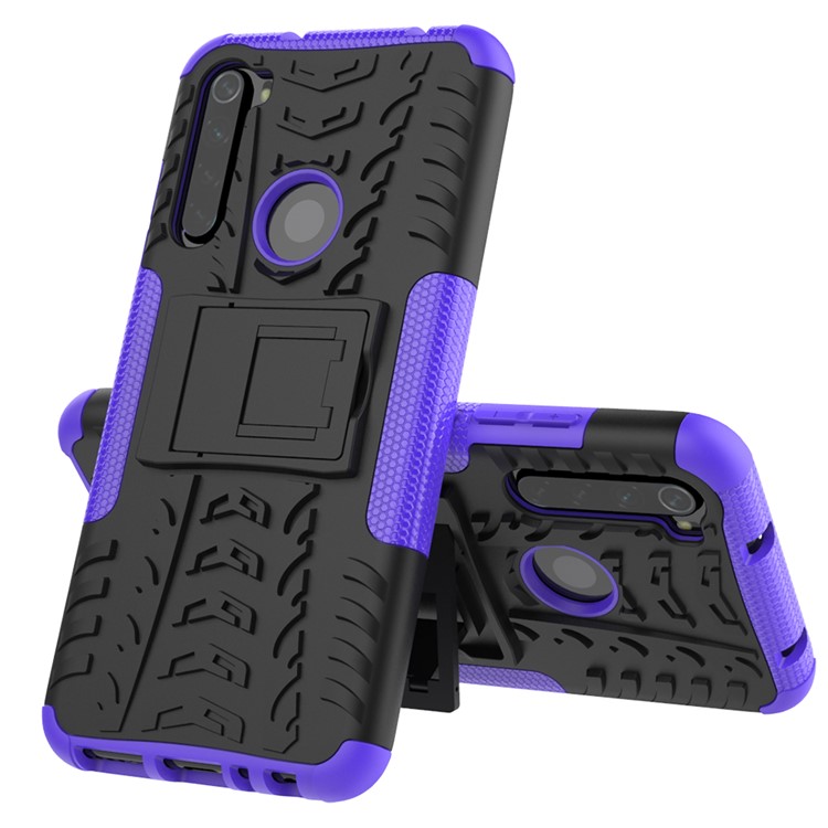 Cool Tyre Hybrid PC + TPU Cover Shell with Kickstand for Xiaomi Redmi Note 8 - Purple-2