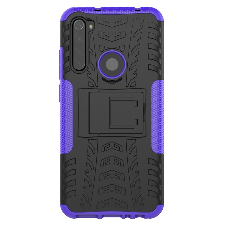 Cool Tyre Hybrid PC + TPU Cover Shell with Kickstand for Xiaomi Redmi Note 8 - Purple-3
