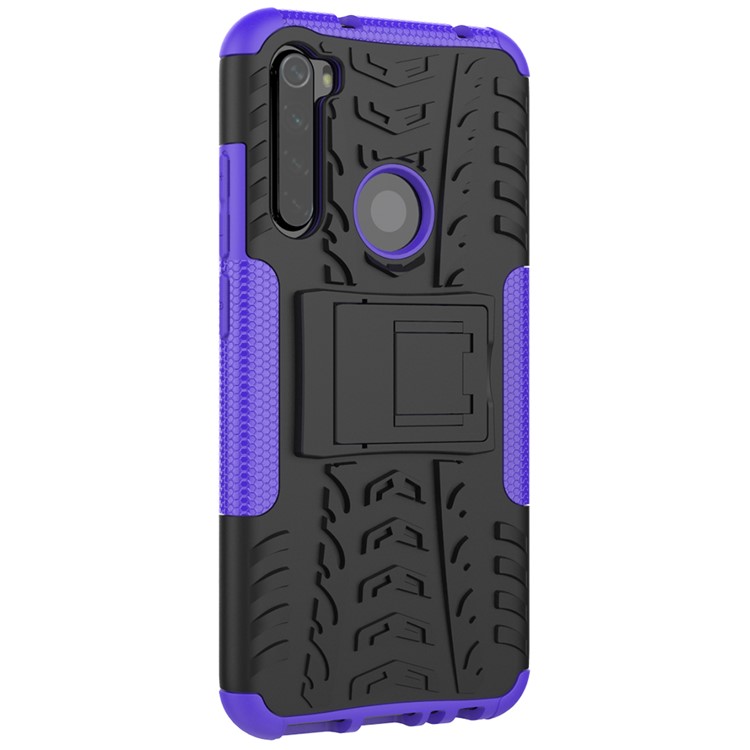 Cool Tyre Hybrid PC + TPU Cover Shell with Kickstand for Xiaomi Redmi Note 8 - Purple-5