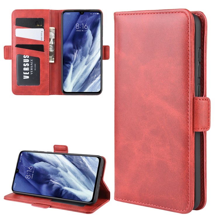 Magnet Adsorption Leather Wallet Phone Stand Case for Xiaomi Mi 9 Pro / Mi 9 Pro 5G - Red-1