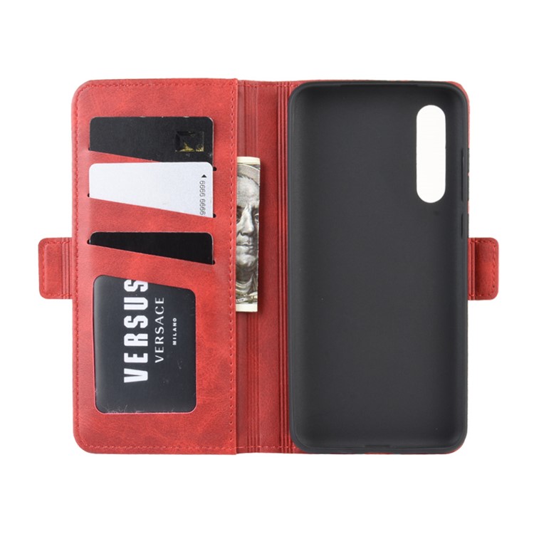 Magnet Adsorption Leather Wallet Phone Stand Case for Xiaomi Mi 9 Pro / Mi 9 Pro 5G - Red-4