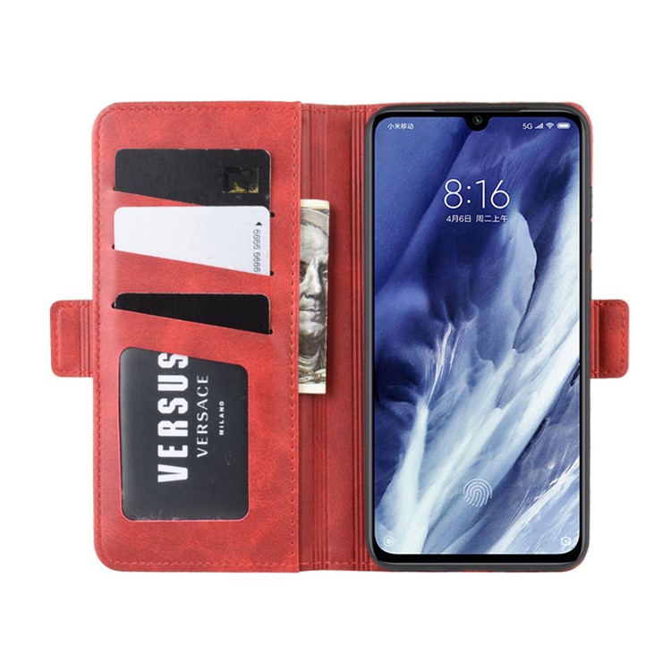 Magnet Adsorption Leather Wallet Phone Stand Case for Xiaomi Mi 9 Pro / Mi 9 Pro 5G - Red-5