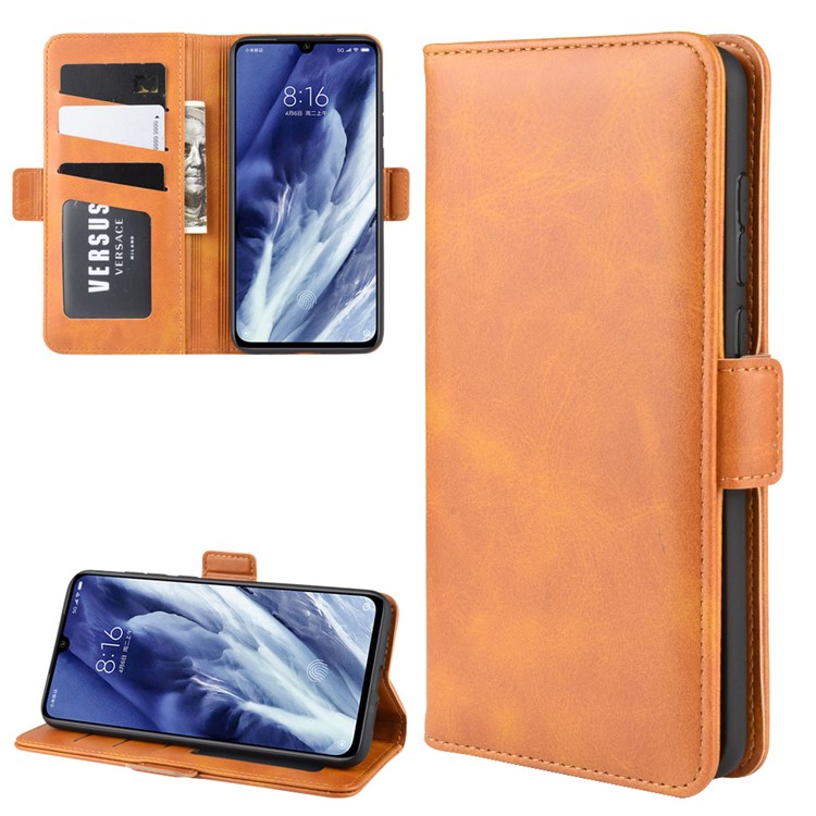 Magnet Adsorption Leather Wallet Phone Stand Case for Xiaomi Mi 9 Pro / Mi 9 Pro 5G - Brown-1