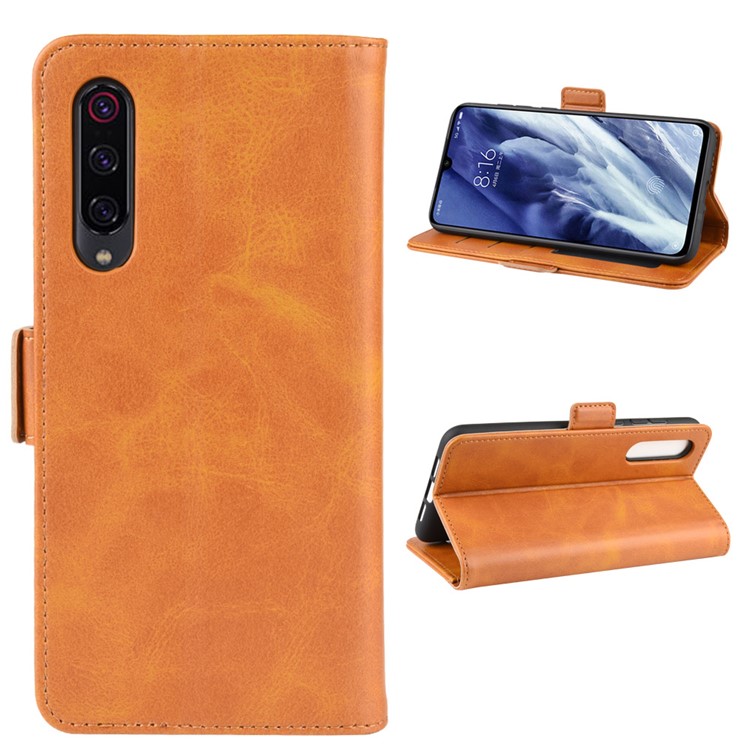 Magnet Adsorption Leather Wallet Phone Stand Case for Xiaomi Mi 9 Pro / Mi 9 Pro 5G - Brown-2