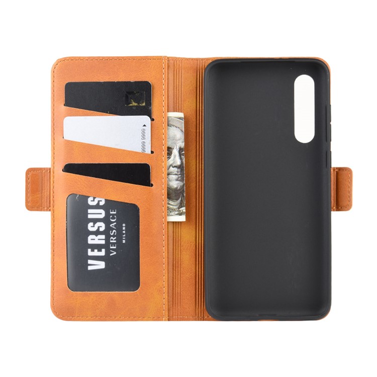 Magnet Adsorption Leather Wallet Phone Stand Case for Xiaomi Mi 9 Pro / Mi 9 Pro 5G - Brown-4