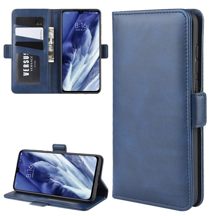 Magnet Adsorption Leather Wallet Phone Stand Case for Xiaomi Mi 9 Pro / Mi 9 Pro 5G - Blue-1