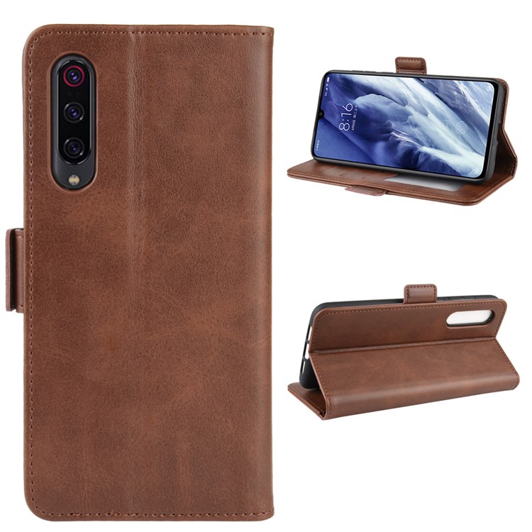 Magnet Adsorption Leather Wallet Phone Stand Case for Xiaomi Mi 9 Pro / Mi 9 Pro 5G - Coffee-2