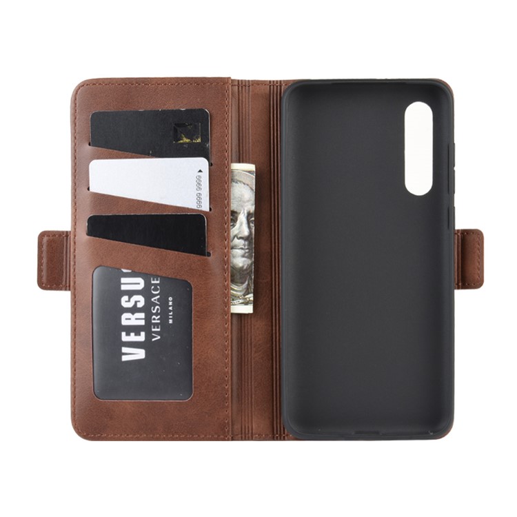 Magnet Adsorption Leather Wallet Phone Stand Case for Xiaomi Mi 9 Pro / Mi 9 Pro 5G - Coffee-4