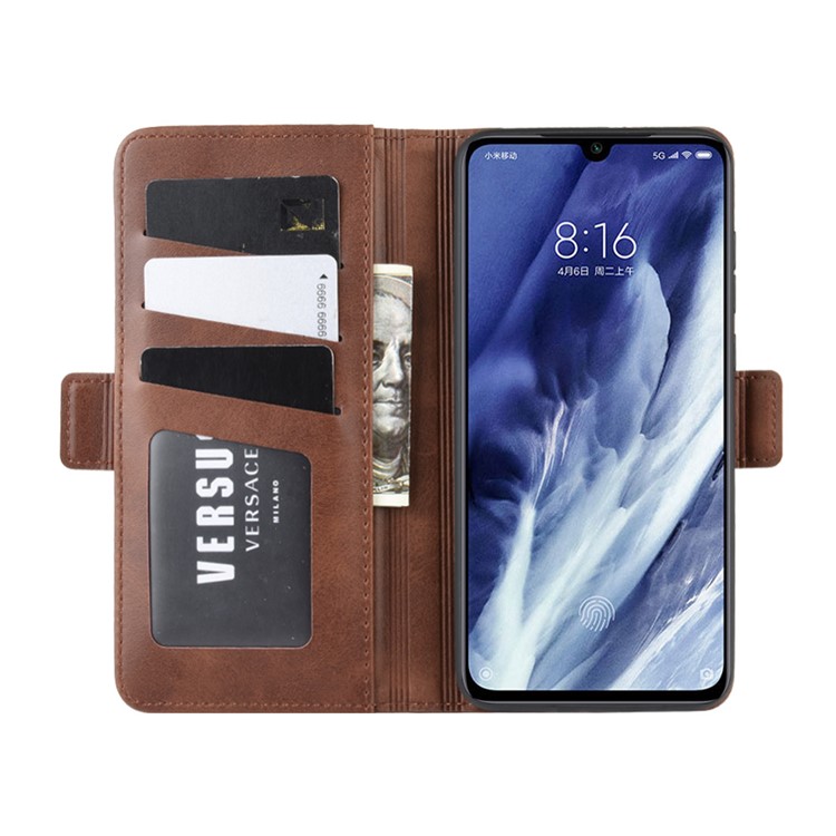 Magnet Adsorption Leather Wallet Phone Stand Case for Xiaomi Mi 9 Pro / Mi 9 Pro 5G - Coffee-5