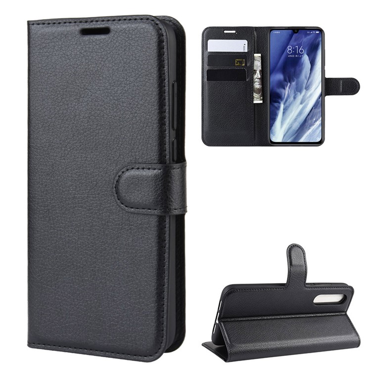 Litchi Skin Wallet Leather Stand Case for Xiaomi Mi 9 Pro / Mi 9 Pro 5G - Black-2