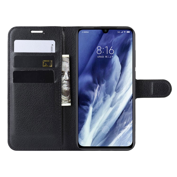 Litchi Skin Wallet Leather Stand Case for Xiaomi Mi 9 Pro / Mi 9 Pro 5G - Black-6