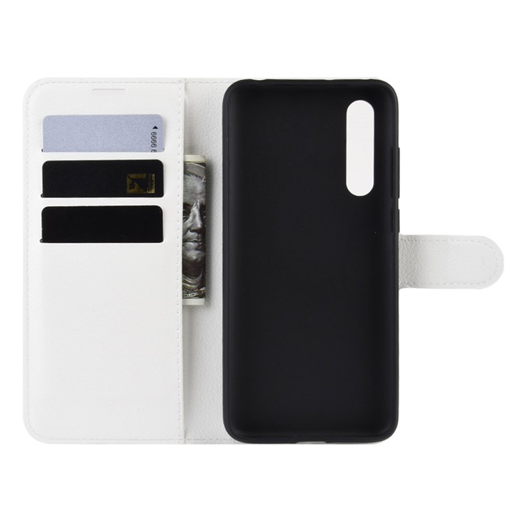 Litchi Skin Wallet Leather Stand Case for Xiaomi Mi 9 Pro / Mi 9 Pro 5G - White-4